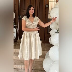 Andre Oliver Cream Midi Dress size 12